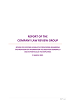 Review of Existing Legislative Provisions Regarding the Provision of Information to Creditors Generally and in particular to employees