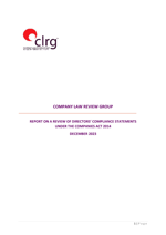 CLRG Report on the Directors' Compliance Statement