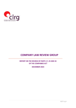 CLRG Report on the Review of Parts 17,23 and 24 of the Companies Act